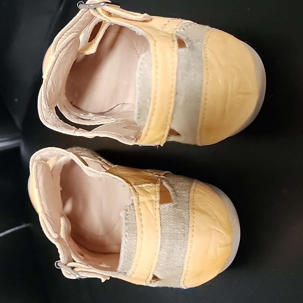 Khrio Yellow Fisherman T-Strap Leather and Canvas Sandal Women's EU 38 - Picture 11 of 11